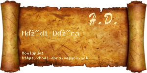 Hódi Dóra névjegykártya